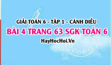 Giải bài 4 trang 63 Toán 6 Tập 1 SGK Cánh Diều